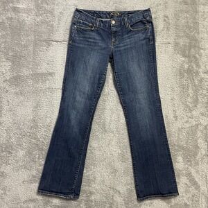 Seven7‎ Boot Cut Jeans Womens Size 32 Low Rise Stretch Dark Wash Blue Denim